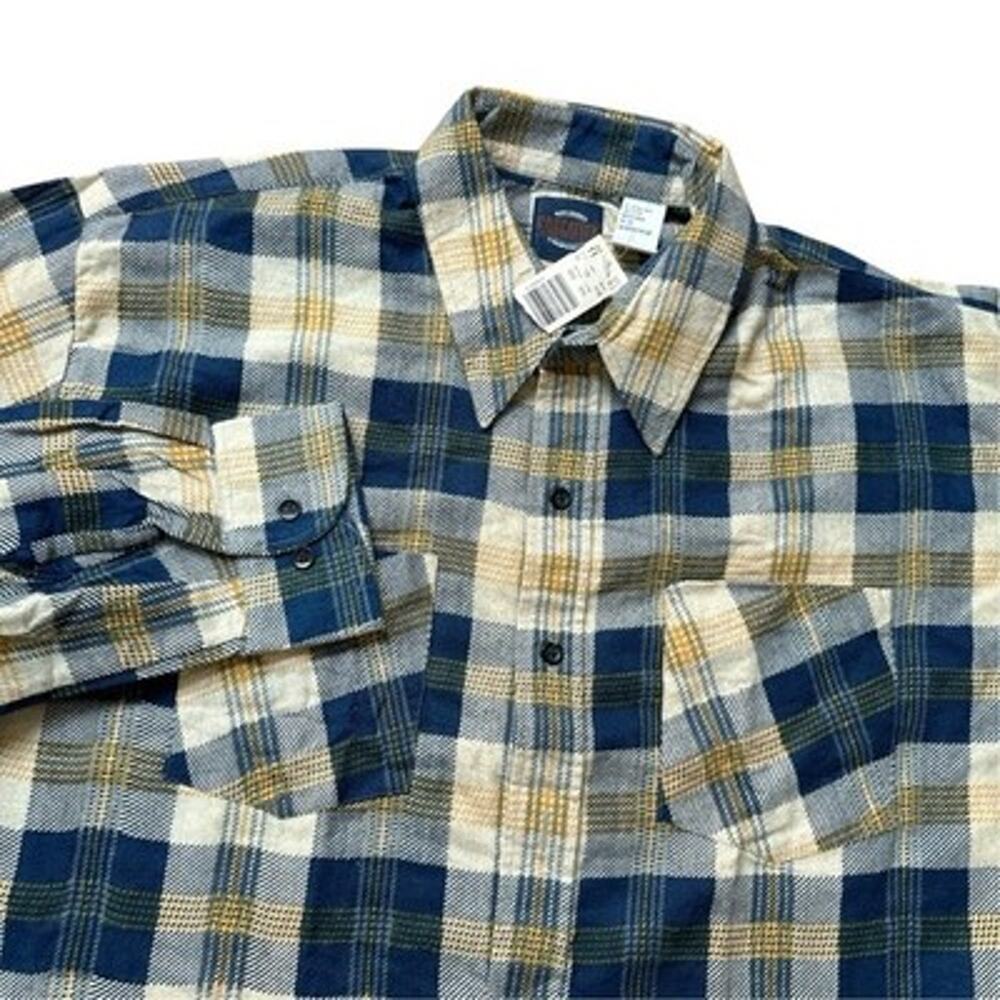 Vtg 80s Saugatuck Dry Goods Flannel Shirt Mens XL Plaid New Old Stock Kmart